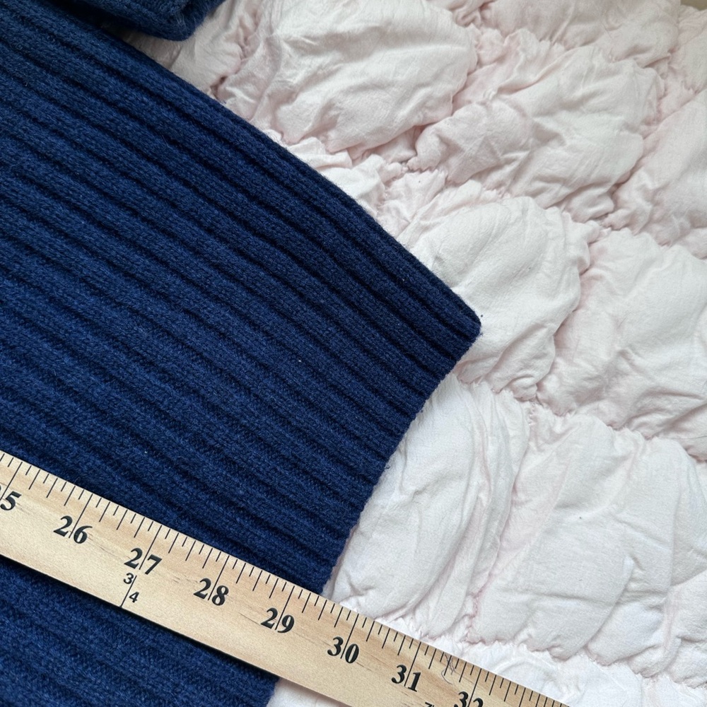 Vintage L.L.Bean Navy Blue Merino Lambswool Sweater Men’s XL Military - Picture 6 of 8